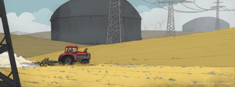 220908 - Splann ! Enquête méthanisation petit tracteur champ jaune Crédits Jean Leveugle original-min-min