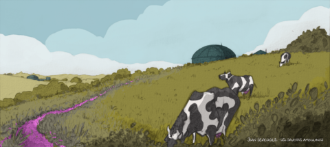 Les méthaniseurs, clusters potentiels des maladies de demain. Illustration par Jean Leveugle